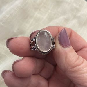 NEW Pink Quartz, 925 Silver, Antique Setting Ring, Size 8